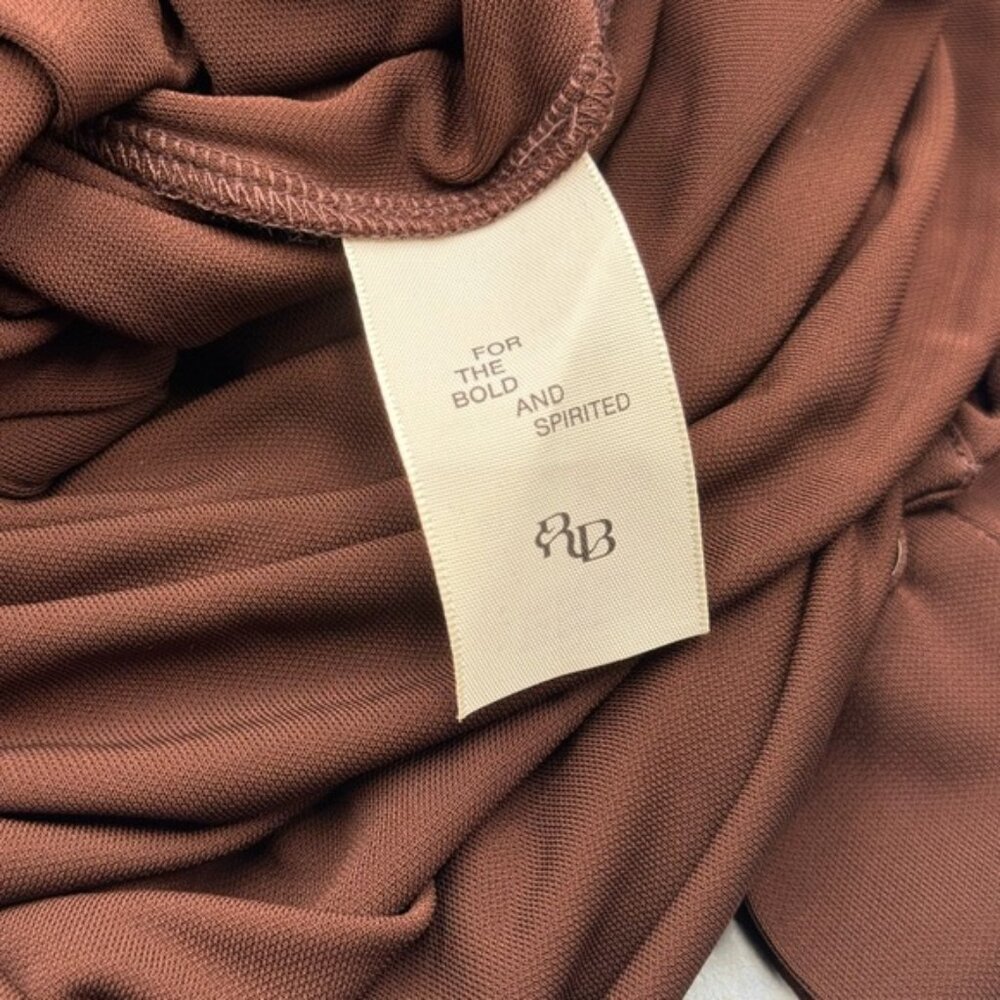 🆕 RAT & BOA 🧿 NWOT Rucci Long Sleeve Ruched Shirt Dress, Brown - Sz XXS - Picture 16 of 16